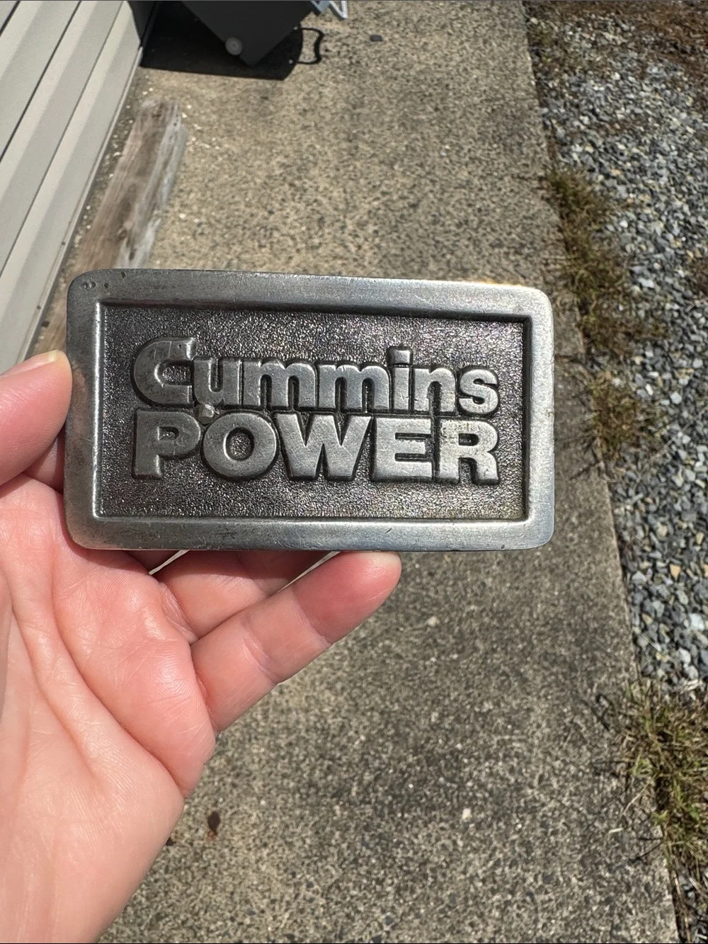 Power Silver Belt Buckle Cummins Power